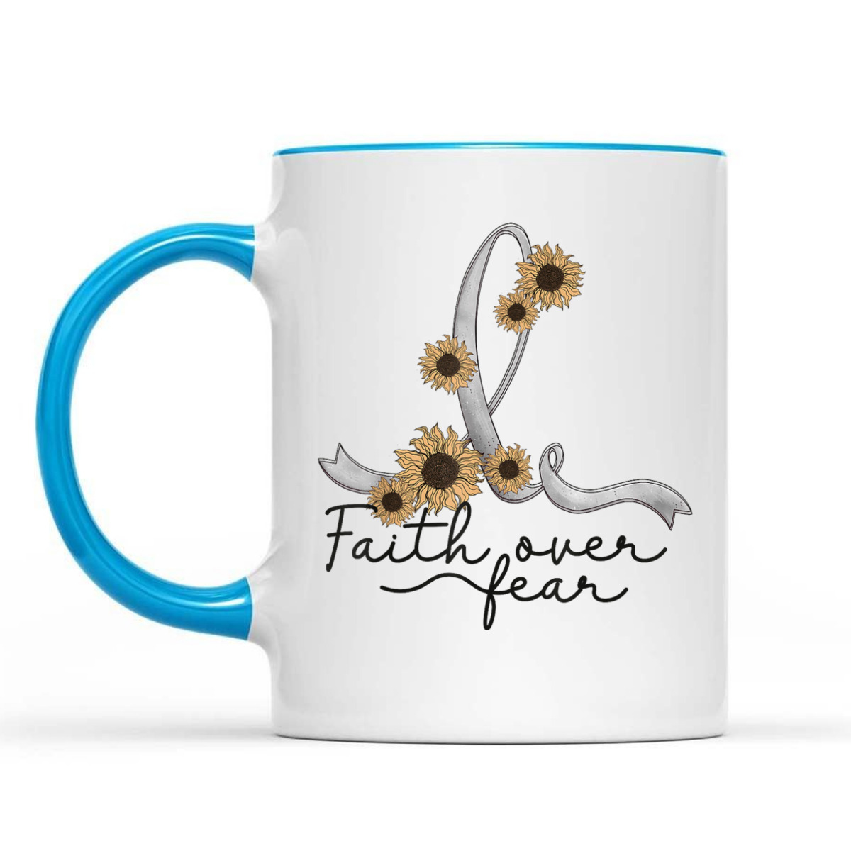 Parkinsons Awareness Sunflower Faith Over Fear Christian T-Shirt