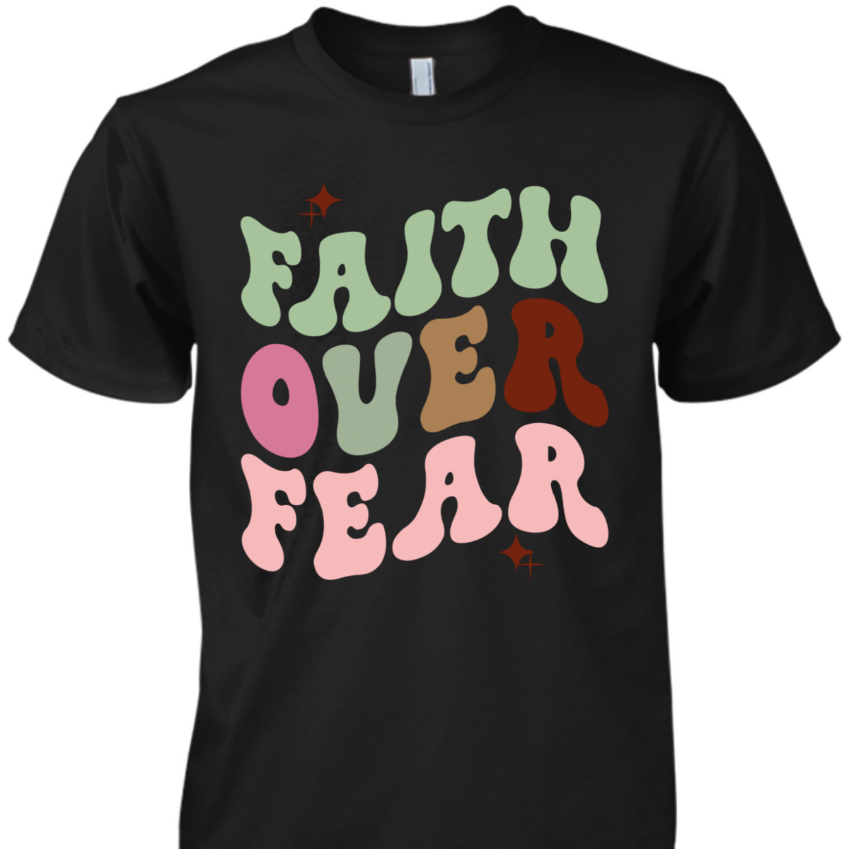 Faith Over Fear Retro Christian Cute Trendy T-Shirt