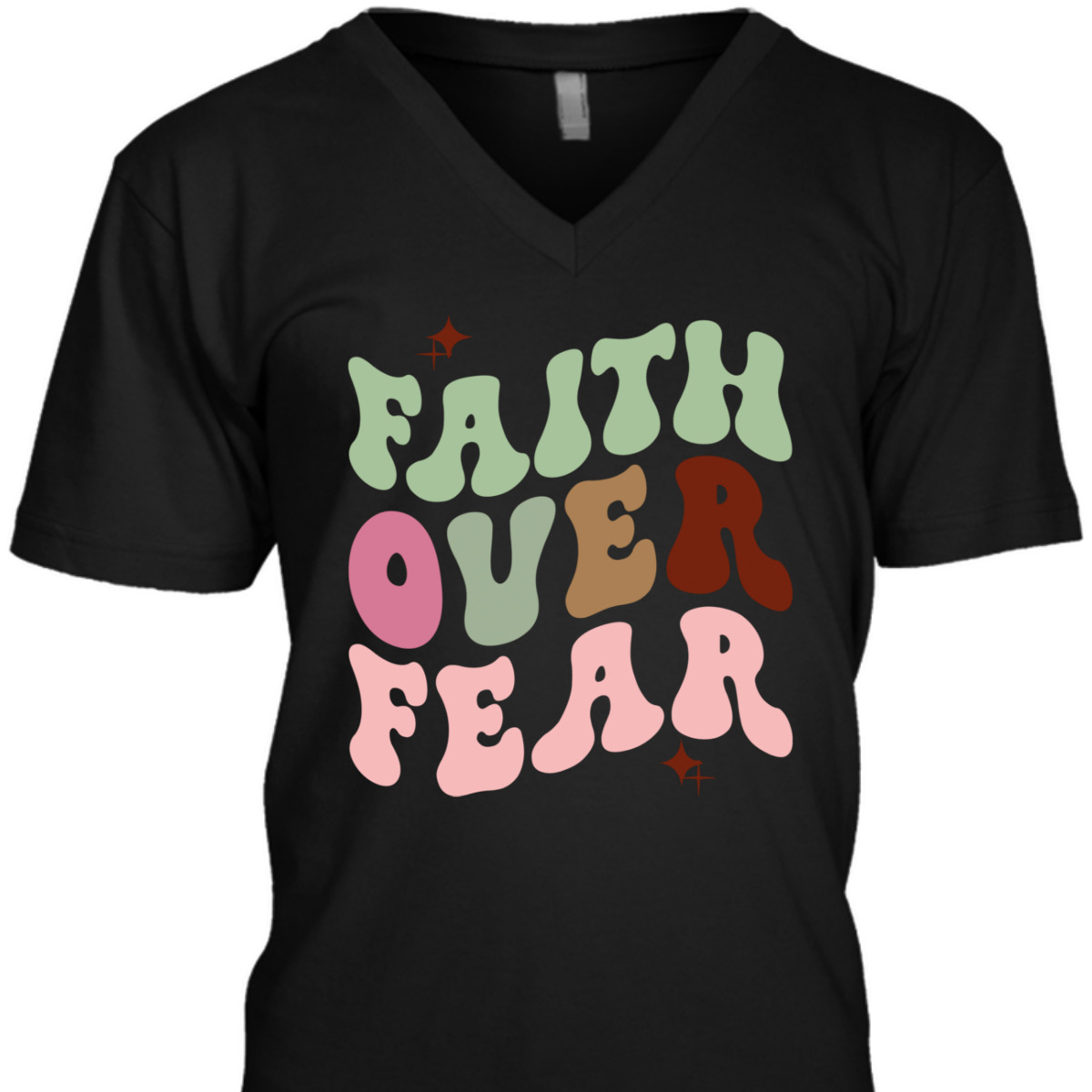 Faith Over Fear Retro Christian Cute Trendy T-Shirt