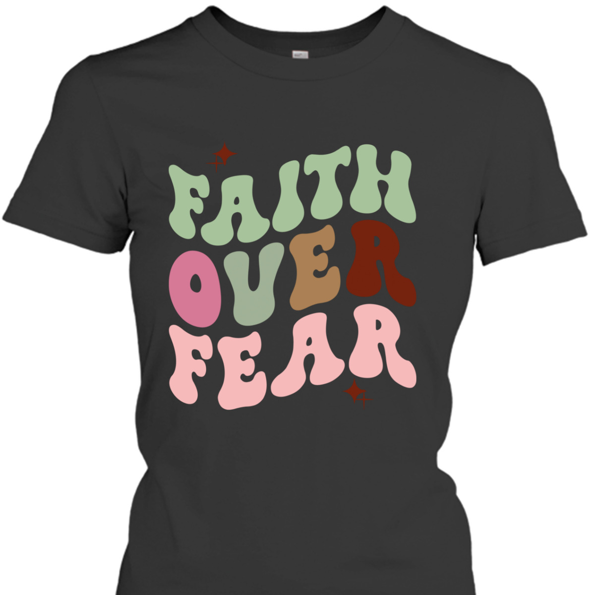 Faith Over Fear Retro Christian Cute Trendy T-Shirt