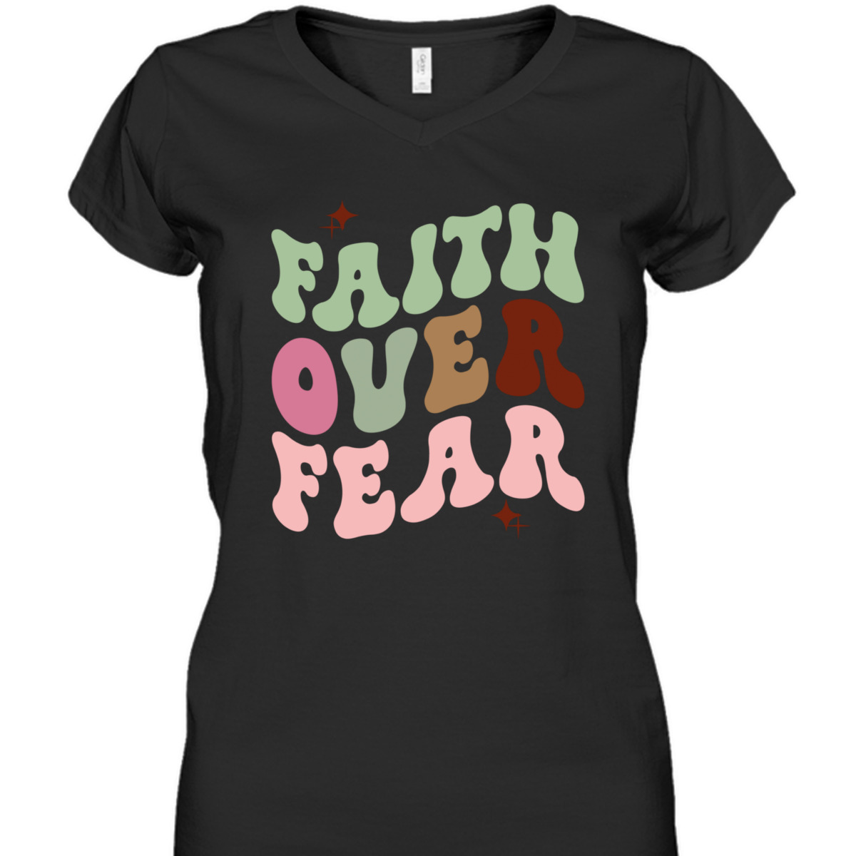 Faith Over Fear Retro Christian Cute Trendy T-Shirt Faith Over Fear Retro Christian Cute Trendy T-Shirt