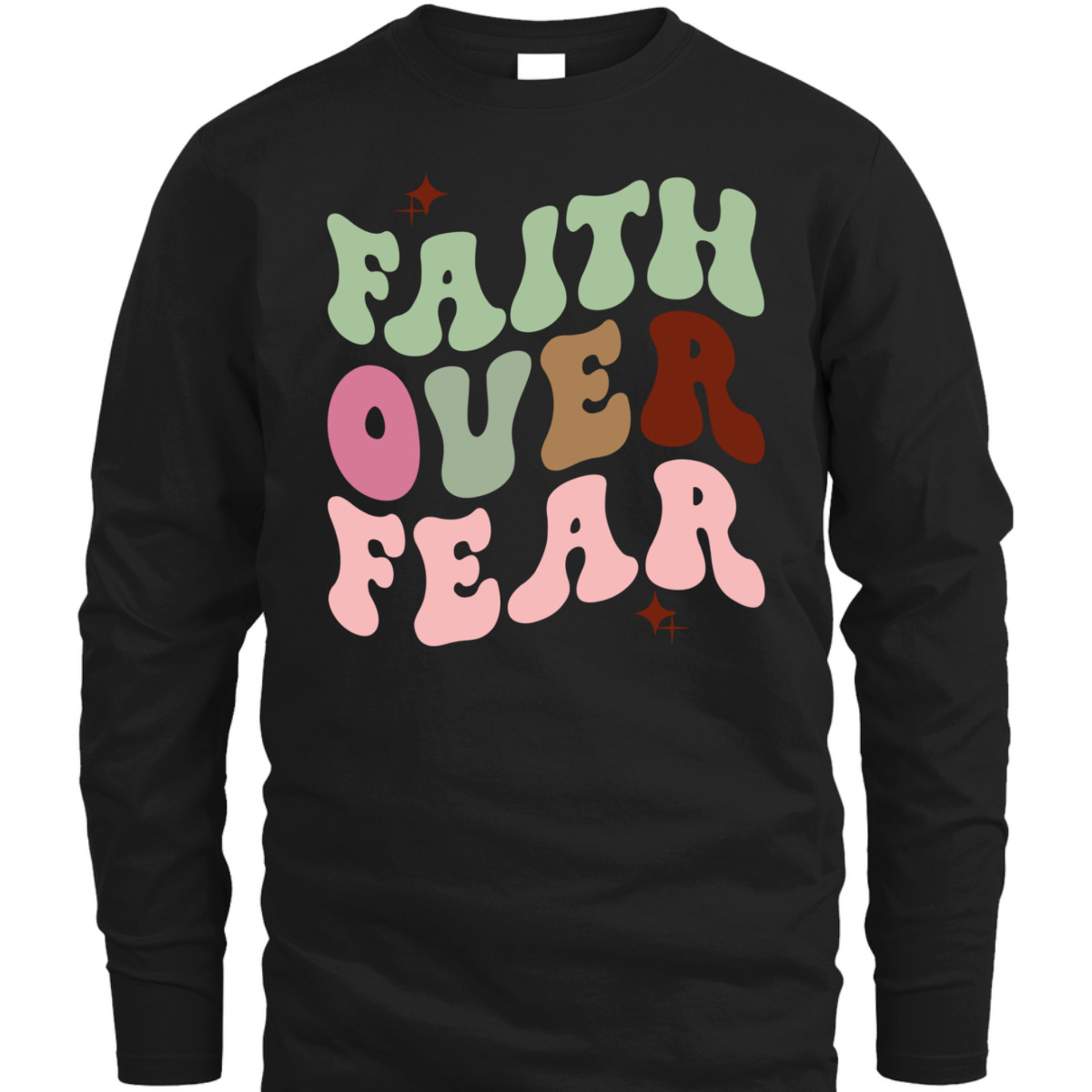 Faith Over Fear Retro Christian Cute Trendy T-Shirt Faith Over Fear Retro Christian Cute Trendy T-Shirt