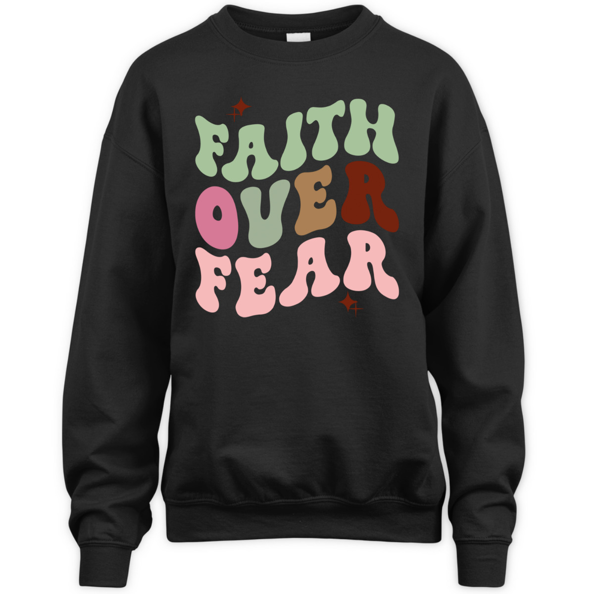 Faith Over Fear Retro Christian Cute Trendy T-Shirt Faith Over Fear Retro Christian Cute Trendy T-Shirt