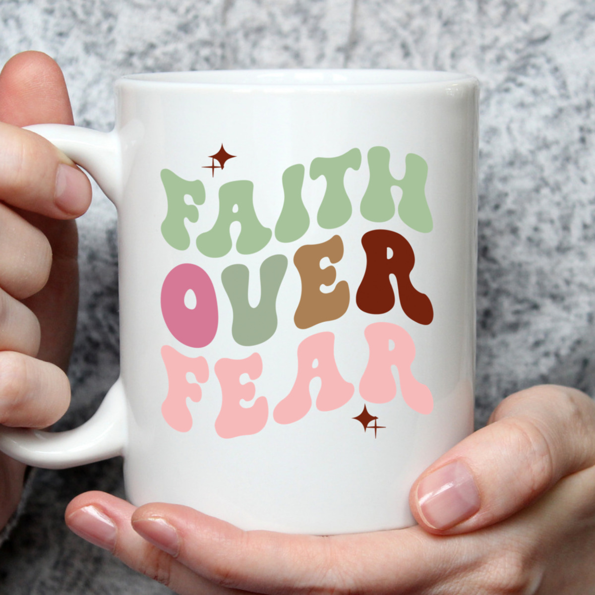Faith Over Fear Retro Christian Cute Trendy T-Shirt