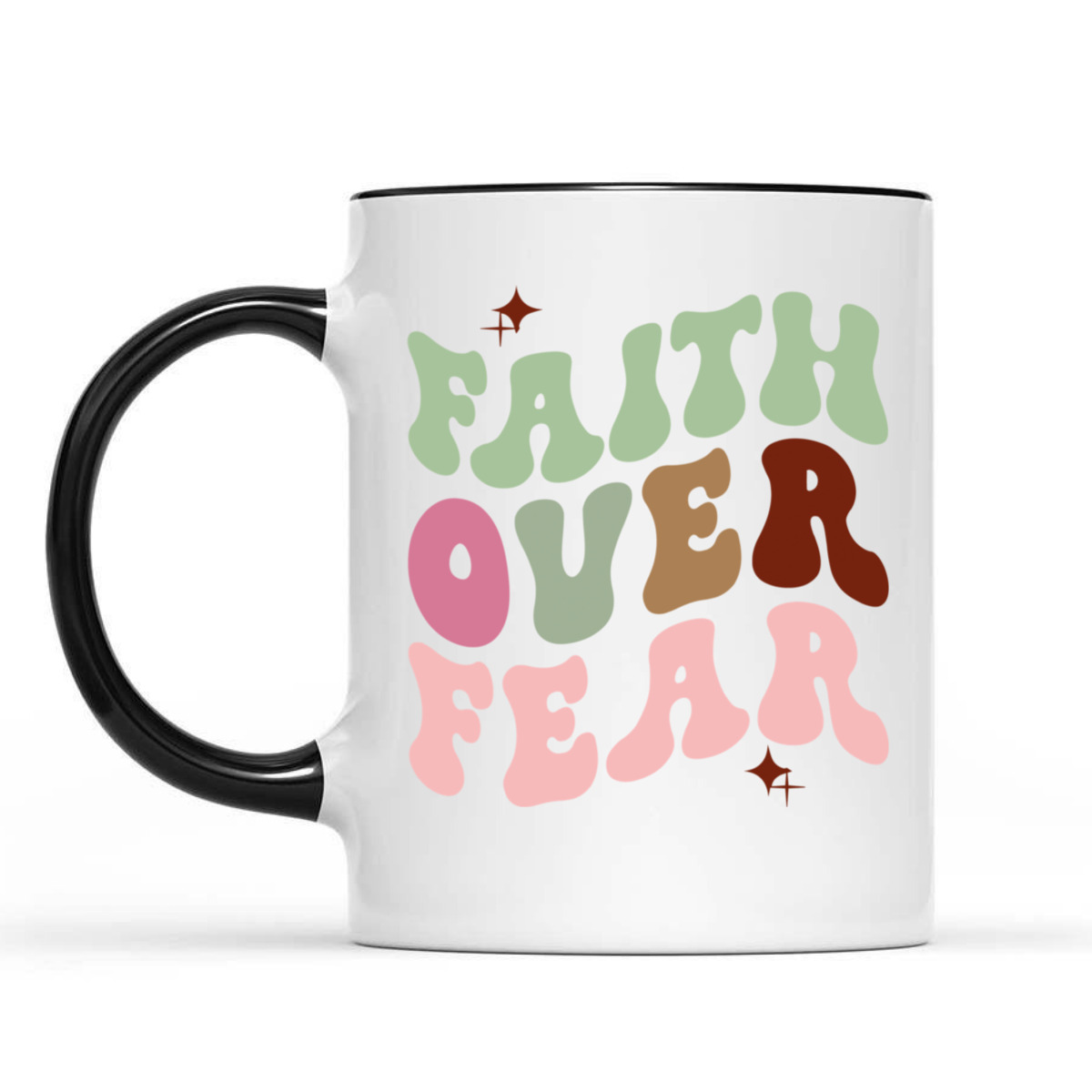 Faith Over Fear Retro Christian Cute Trendy T-Shirt Faith Over Fear Retro Christian Cute Trendy T-Shirt