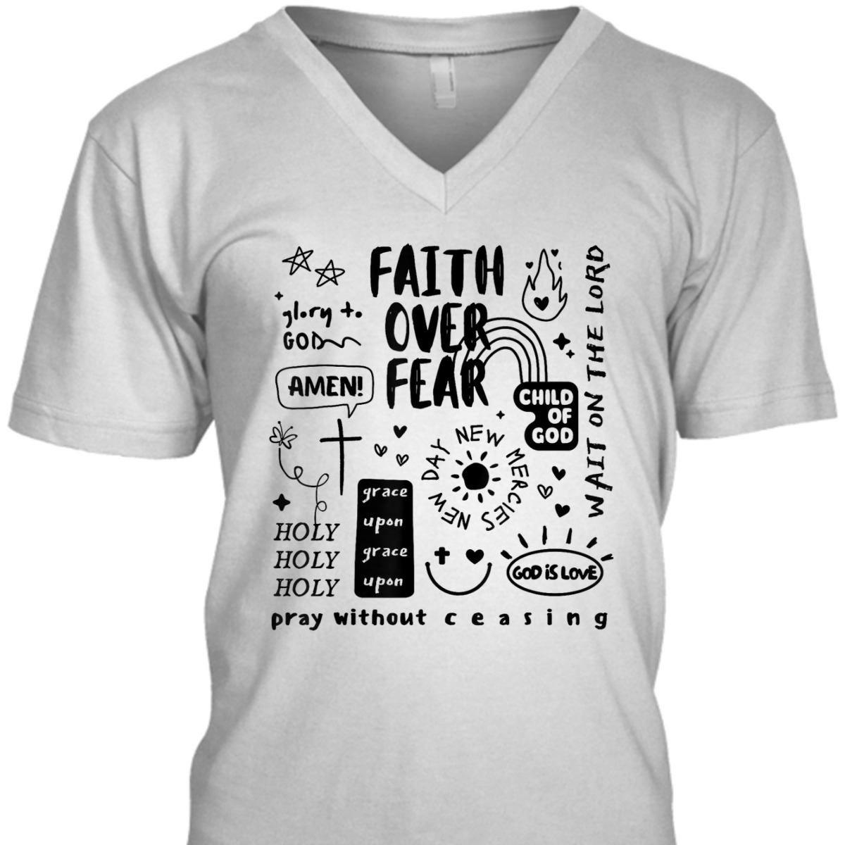 Christian Prayer Faith Over Fear Religious Motivational T-Shirt Christian Prayer Faith Over Fear Religious Motivational T-Shirt