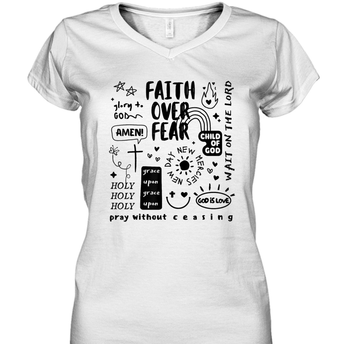 Christian Prayer Faith Over Fear Religious Motivational T-Shirt Christian Prayer Faith Over Fear Religious Motivational T-Shirt