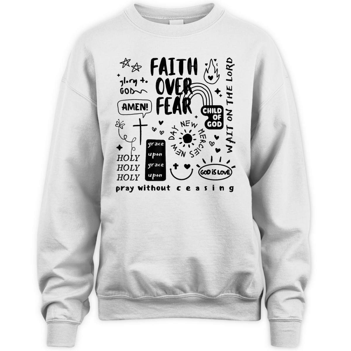Christian Prayer Faith Over Fear Religious Motivational T-Shirt Christian Prayer Faith Over Fear Religious Motivational T-Shirt