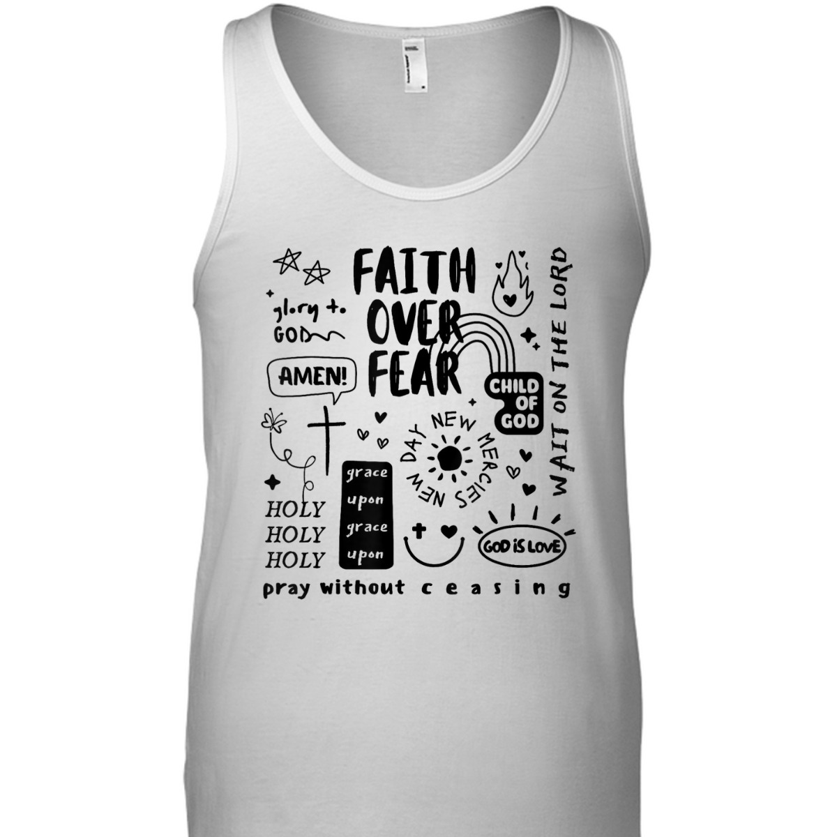 Christian Prayer Faith Over Fear Religious Motivational T-Shirt Christian Prayer Faith Over Fear Religious Motivational T-Shirt