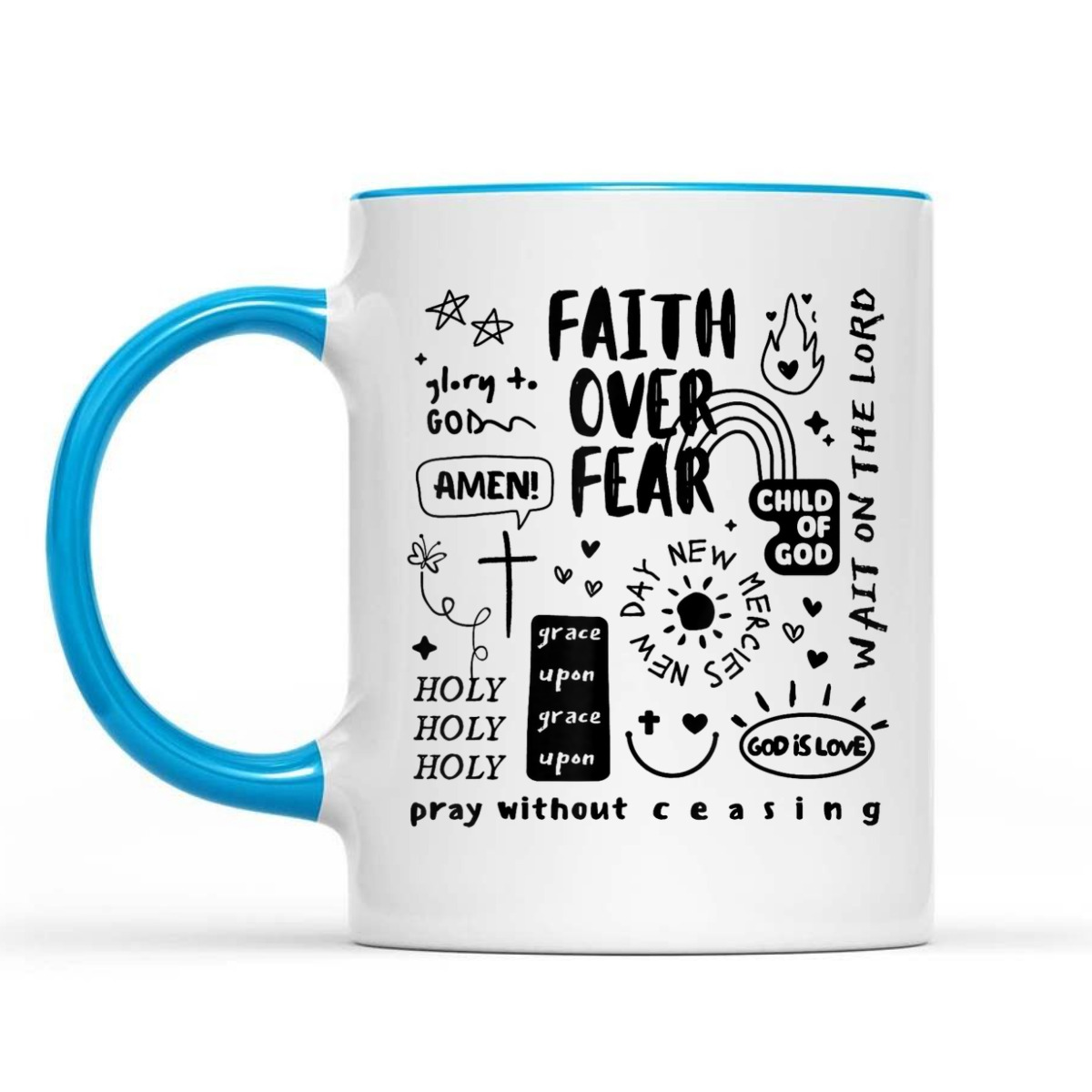 Christian Prayer Faith Over Fear Religious Motivational T-Shirt Christian Prayer Faith Over Fear Religious Motivational T-Shirt