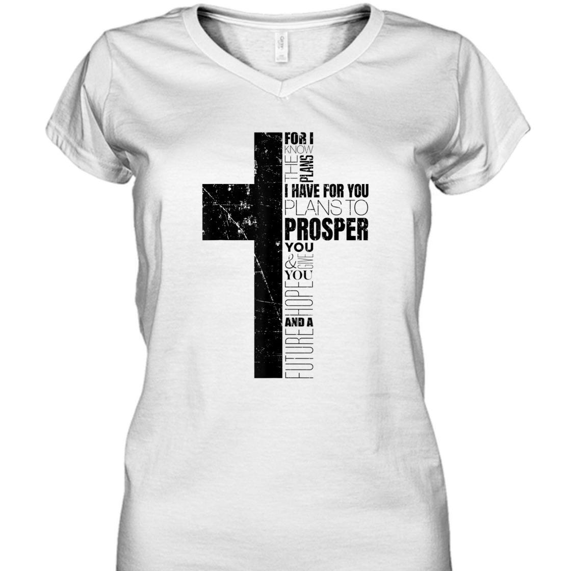 Christian Bible Verse T-Shirt Jeremiah 29:11 For I Know The Plans I Have For You