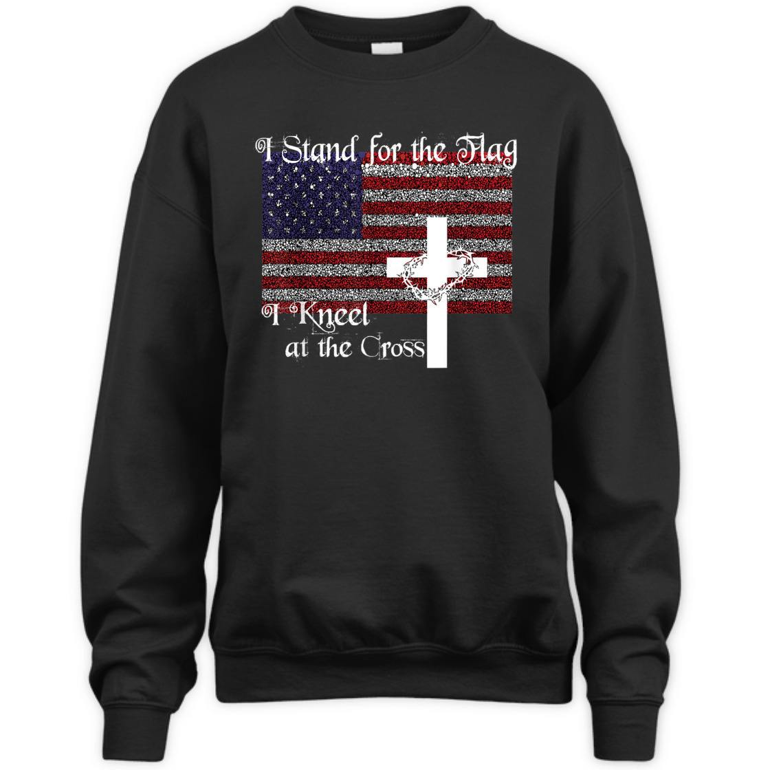 Stand For The Flag I Kneel At The Cross US Patriotic Christian T-Shirt Stand For The Flag I Kneel At The Cross US Patriotic Christian T-Shirt