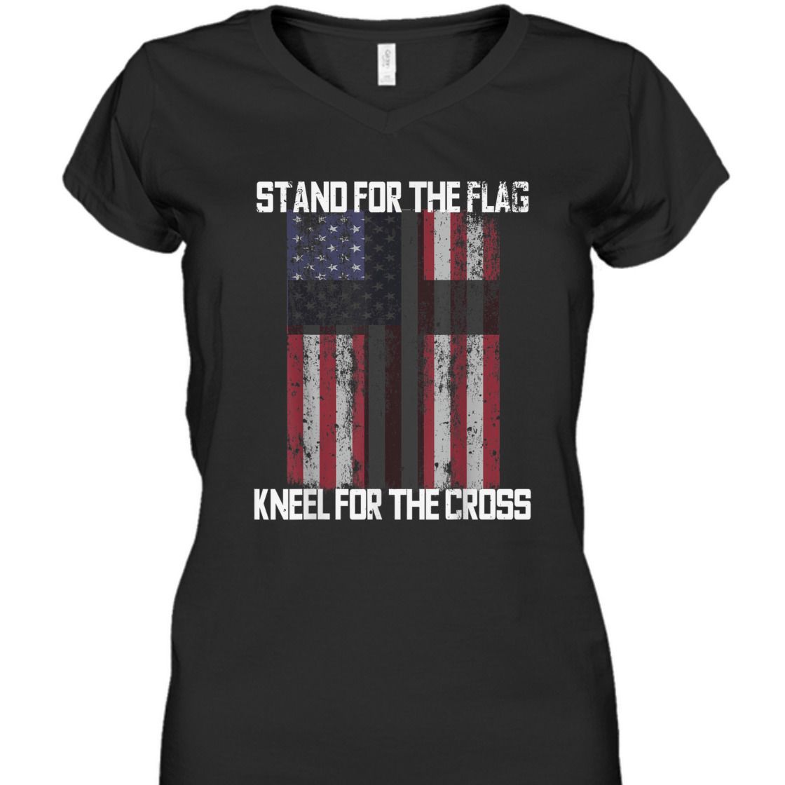 Stand For The Flag American Patriotic T-Shirt I Kneel At The Cross Stand For The Flag American Patriotic T-Shirt I Kneel At The Cross
