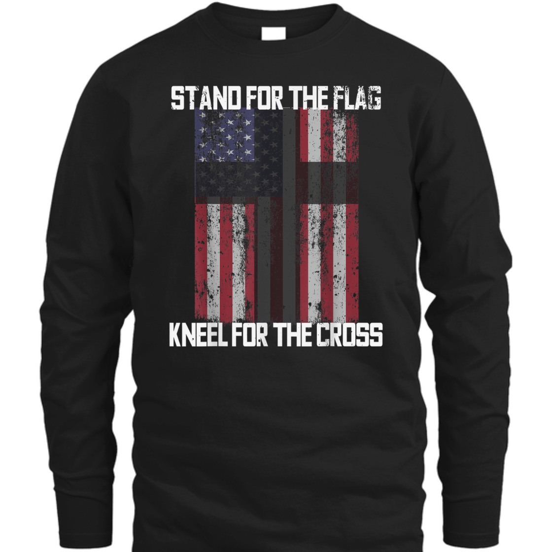 Stand For The Flag American Patriotic T-Shirt I Kneel At The Cross Stand For The Flag American Patriotic T-Shirt I Kneel At The Cross