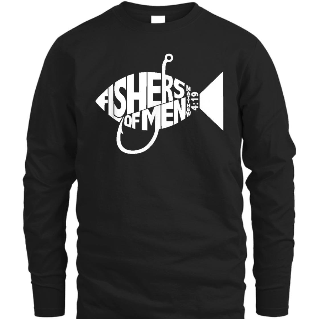 Fishers Of Men Matthew 4:19 Christian Bible Verse T-Shirt Fishers Of Men Matthew 4:19 Christian Bible Verse T-Shirt