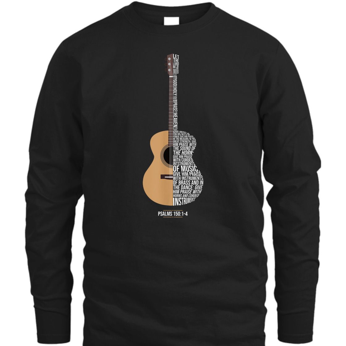 Christian Religious Bible Verse T-Shirt Praise Him With Strings Psalm 150:1-4