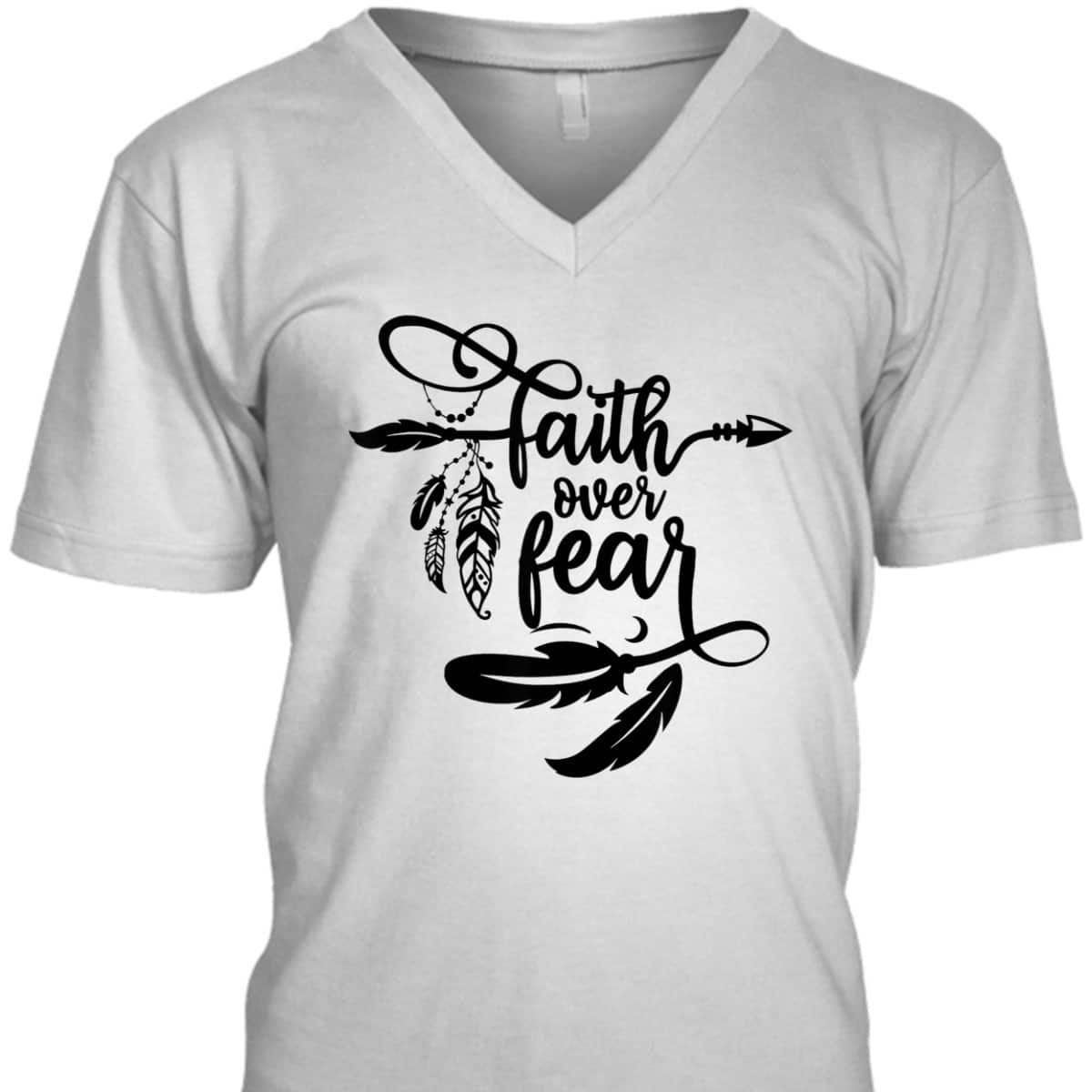 Christian Faith Over Fear Arrows Boho Dreamcatcher T-Shirt Christian Faith Over Fear Arrows Boho Dreamcatcher T-Shirt