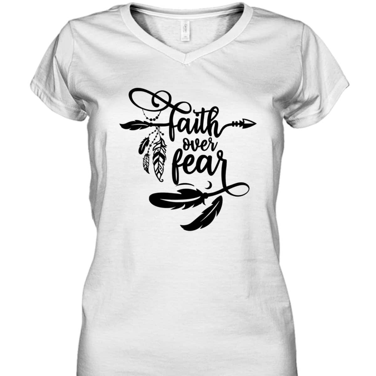 Christian Faith Over Fear Arrows Boho Dreamcatcher T-Shirt Christian Faith Over Fear Arrows Boho Dreamcatcher T-Shirt