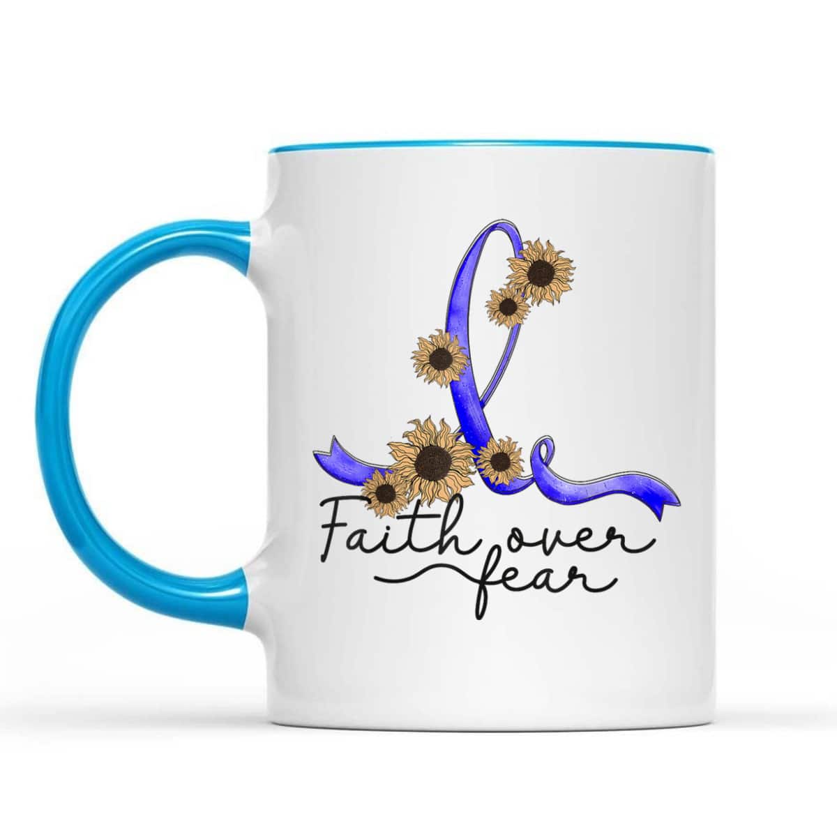 Ataxia Awareness Sunflower Faith Over Fear T-Shirt Ataxia Awareness Sunflower Faith Over Fear T-Shirt