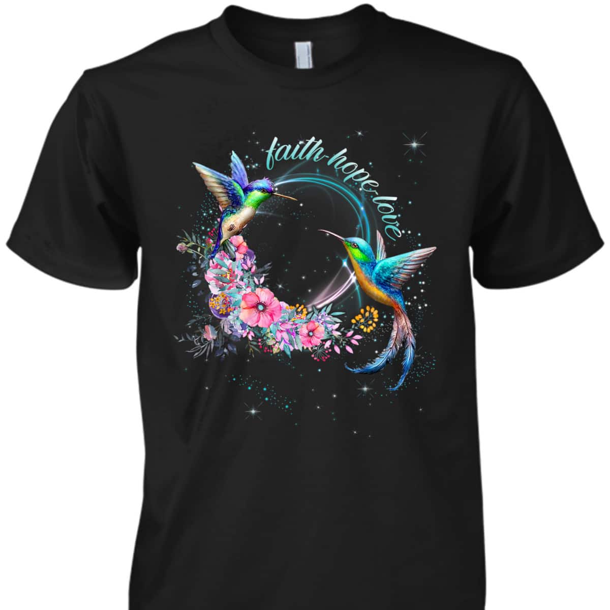 Christian Vintage Faith Hope Love The Hummingbirds T-Shirt Christian Vintage Faith Hope Love The Hummingbirds T-Shirt