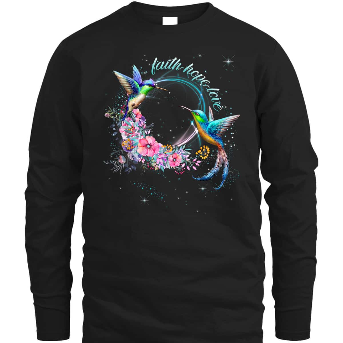 Christian Vintage Faith Hope Love The Hummingbirds T-Shirt Christian Vintage Faith Hope Love The Hummingbirds T-Shirt