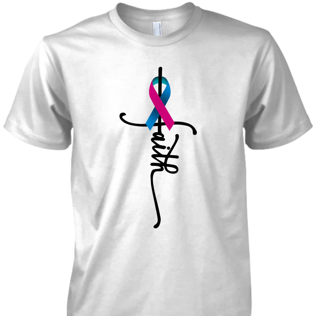 Thyroid Cancer Faith Thyroid Cancer Awareness Support T-Shirt