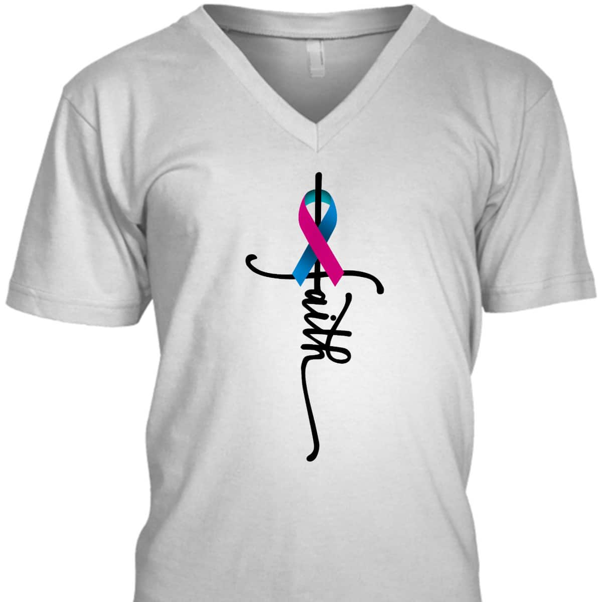 Thyroid Cancer Faith Thyroid Cancer Awareness Support T-Shirt