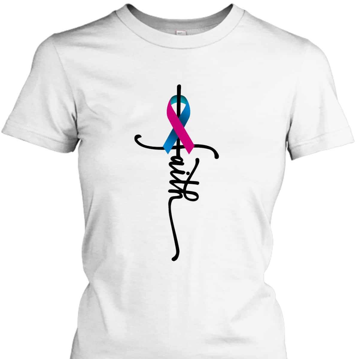 Thyroid Cancer Faith Thyroid Cancer Awareness Support T-Shirt