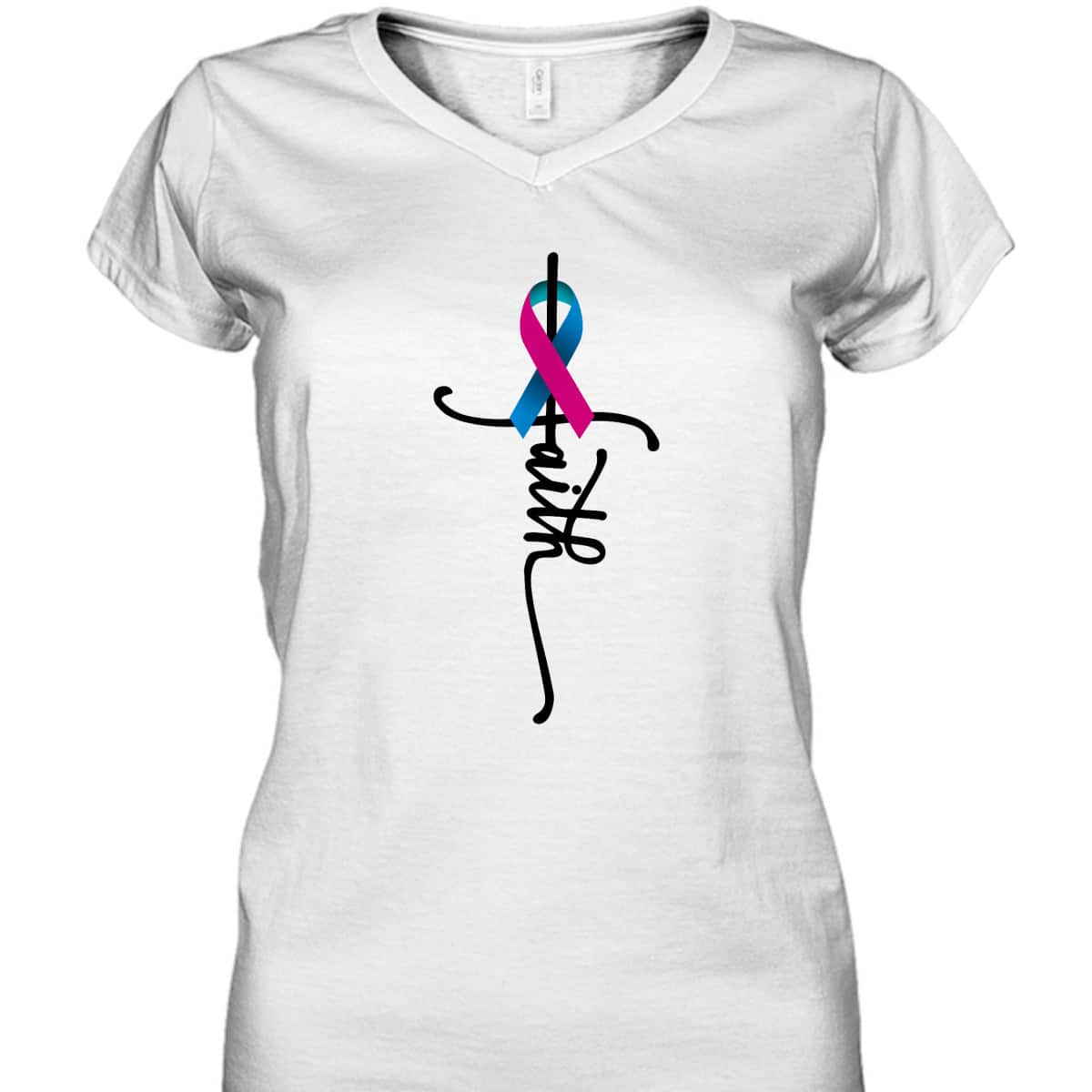 Thyroid Cancer Faith Thyroid Cancer Awareness Support T-Shirt