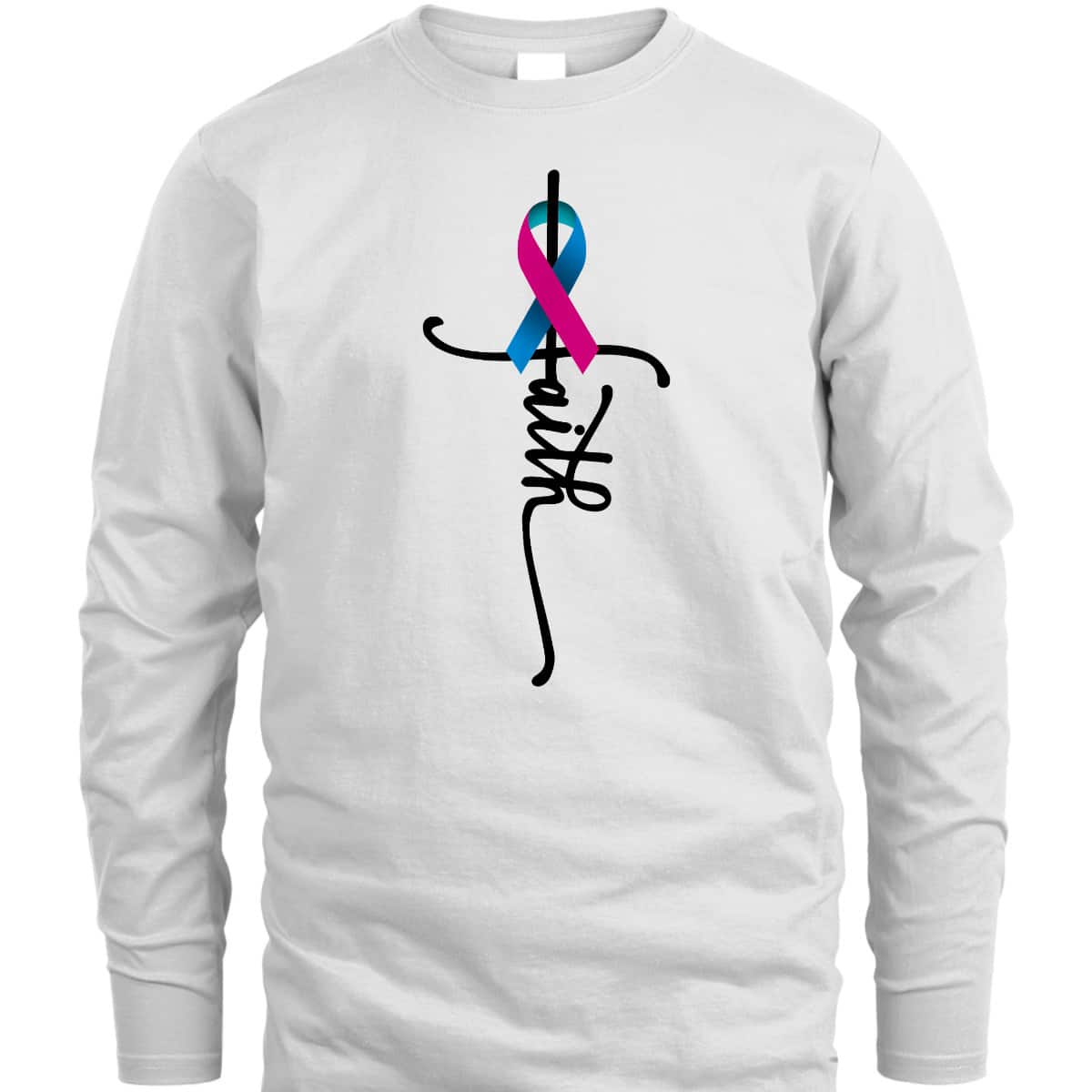 Thyroid Cancer Faith Thyroid Cancer Awareness Support T-Shirt
