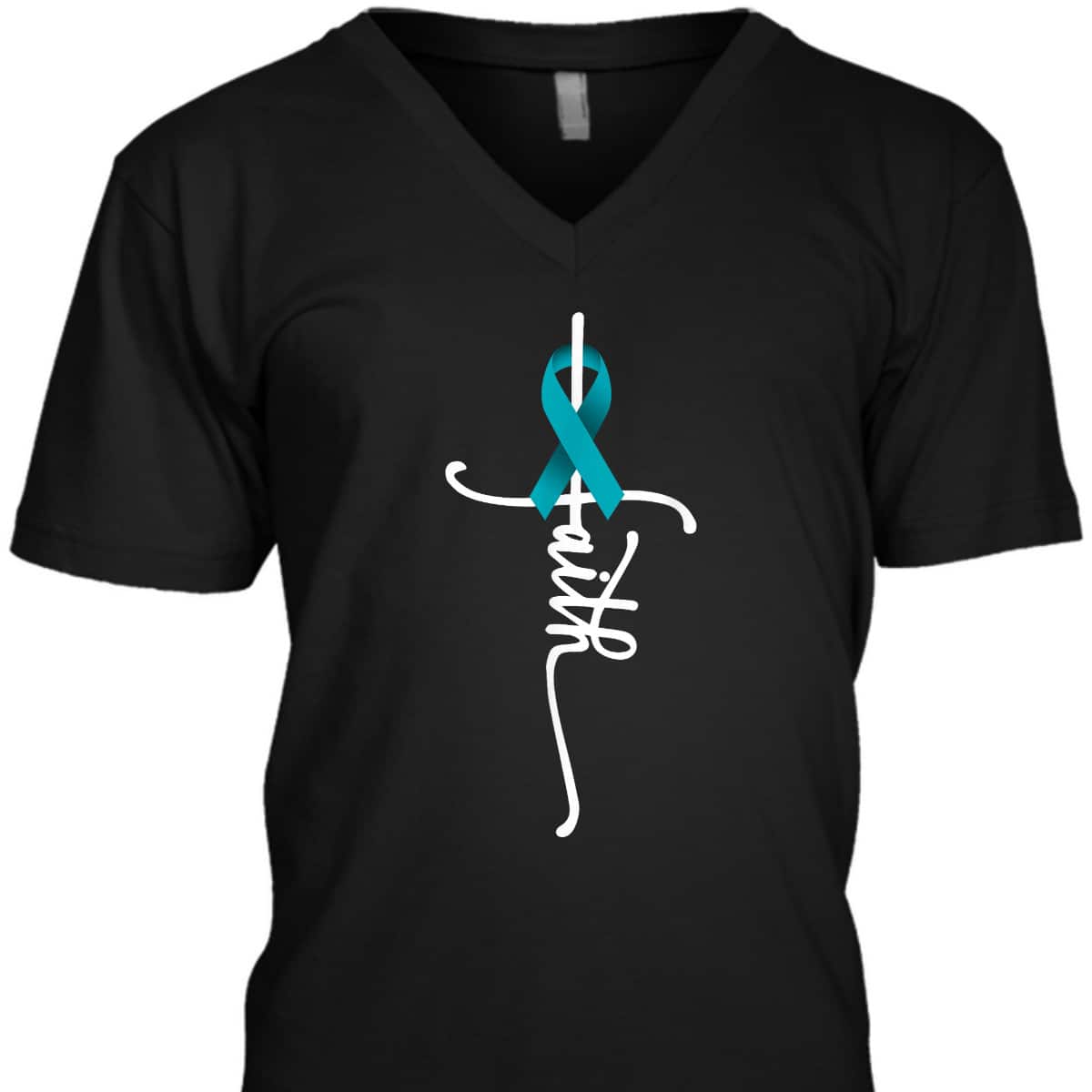 Ovarian Cancer Faith Christian T-Shirt Ovarian Cancer Awareness Support
