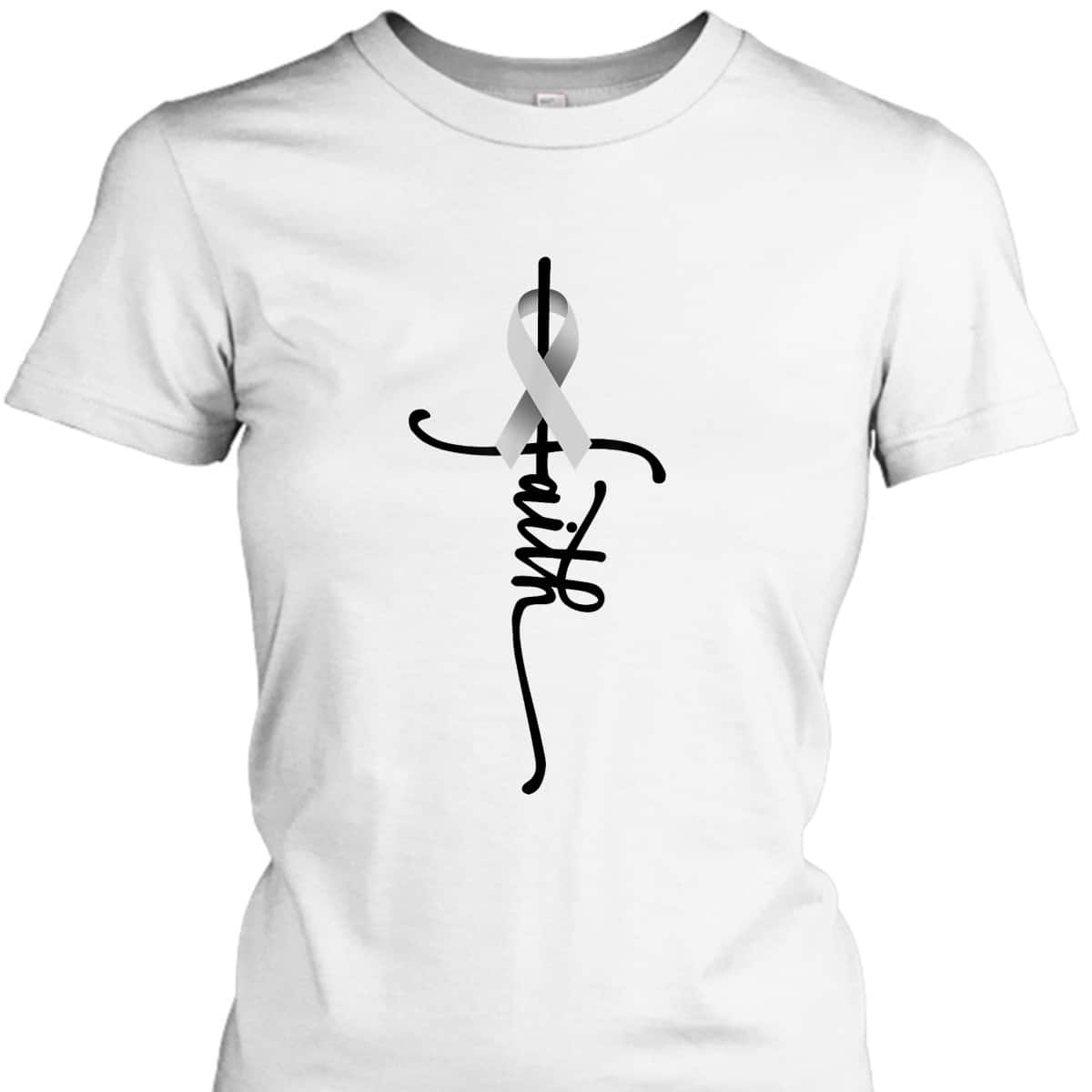 Lung Cancer Faith Lung Cancer Awareness Support T-Shirt