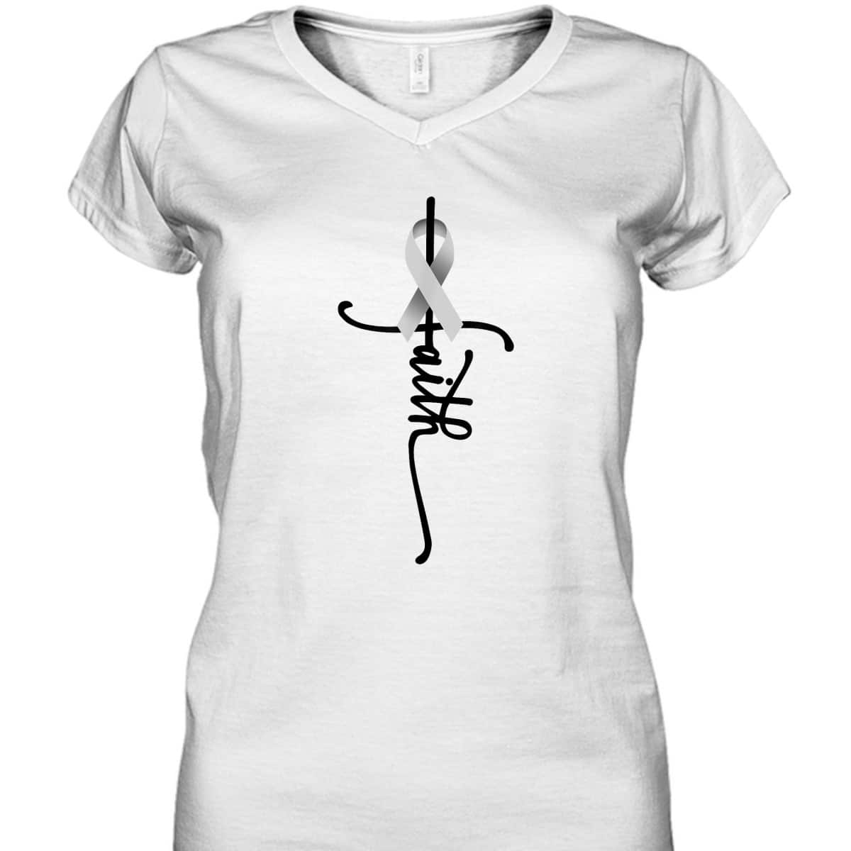 Lung Cancer Faith Lung Cancer Awareness Support T-Shirt
