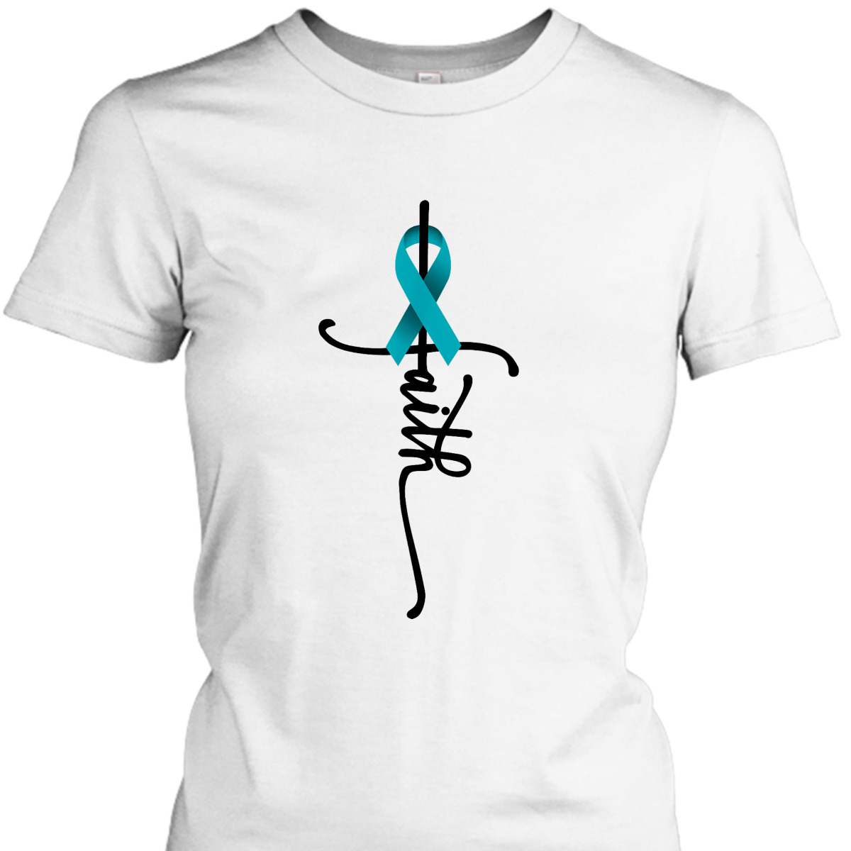 Ovarian Cancer Christian Faith Ovarian Cancer Awareness Support T-Shirt