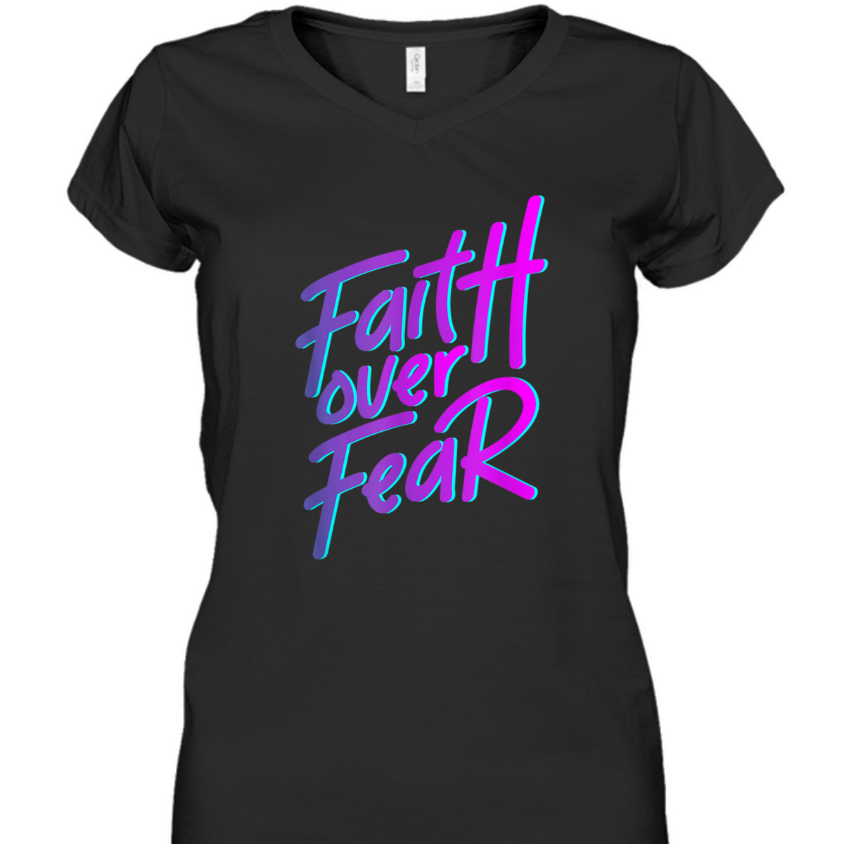 Faith Over Fear T-Shirt Vintage 90s Style Christian Gift