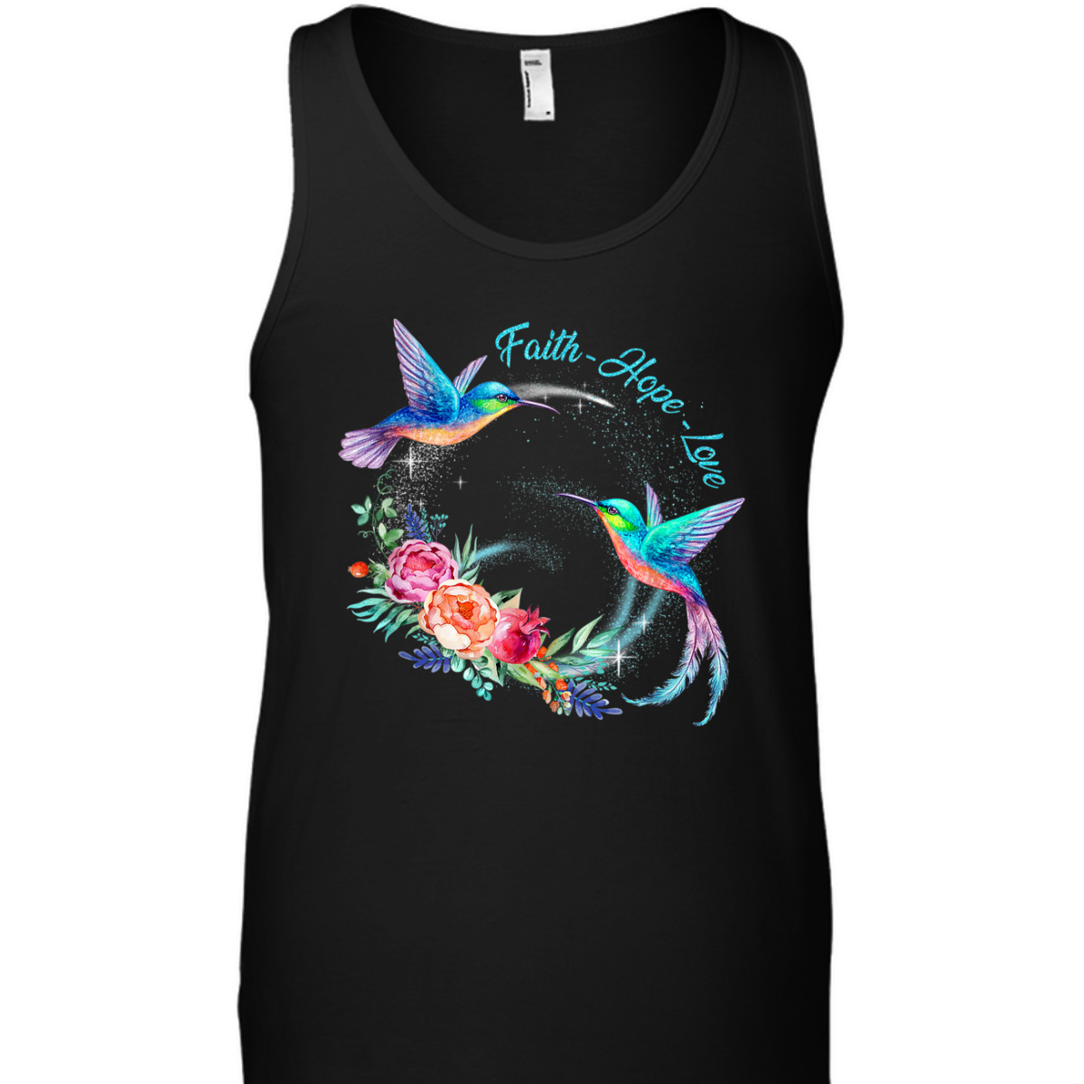 Vintage Hummingbirds Christian T-Shirt Faith Hope Love Vintage Hummingbirds Christian T-Shirt Faith Hope Love