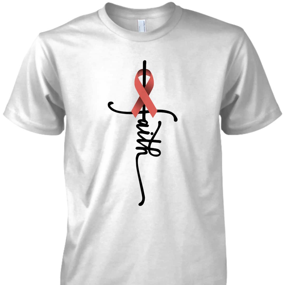 Uterine Cancer Faith Endometrial Cancer Awareness Support T-Shirt