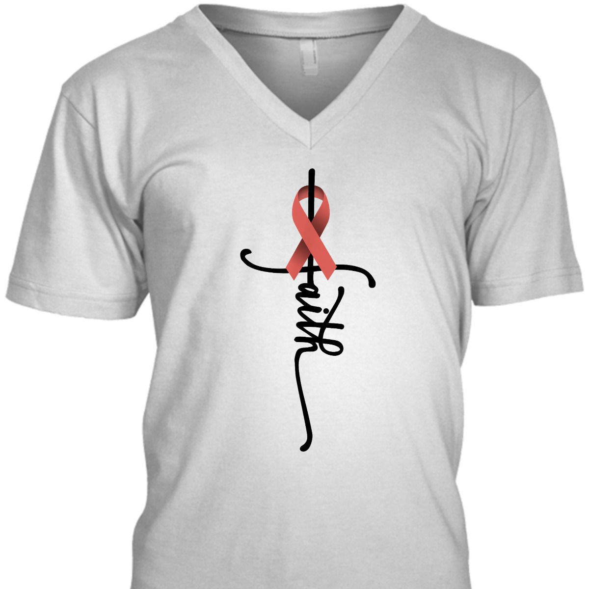 Uterine Cancer Faith Endometrial Cancer Awareness Support T-Shirt