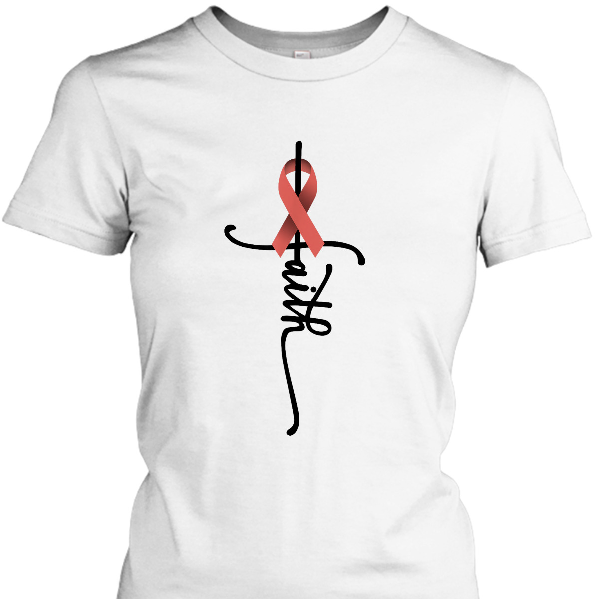 Uterine Cancer Faith Endometrial Cancer Awareness Support T-Shirt