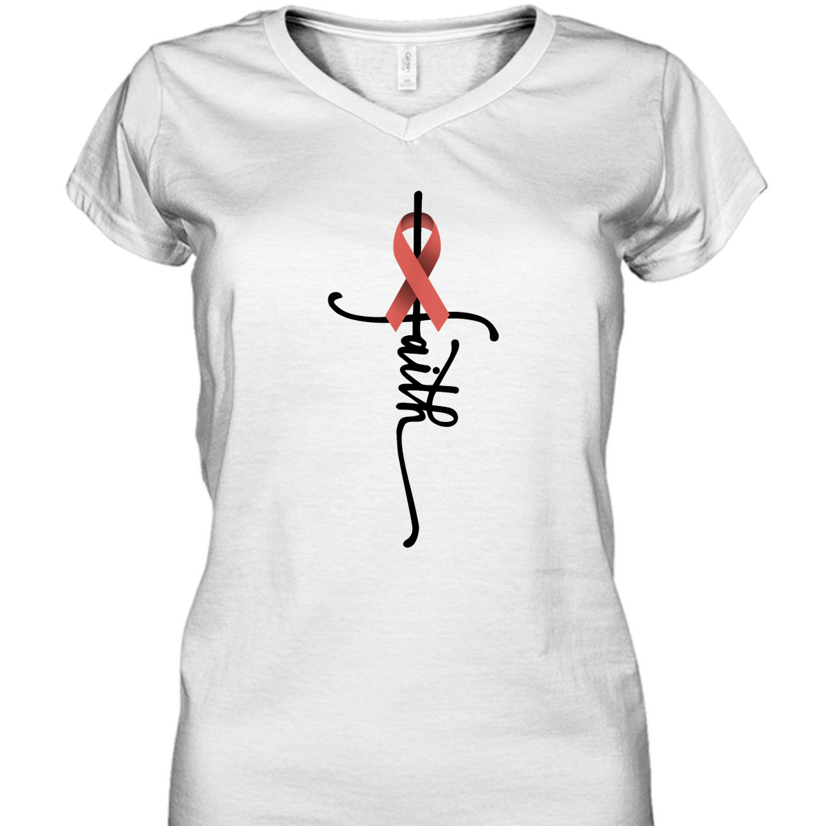 Uterine Cancer Faith Endometrial Cancer Awareness Support T-Shirt