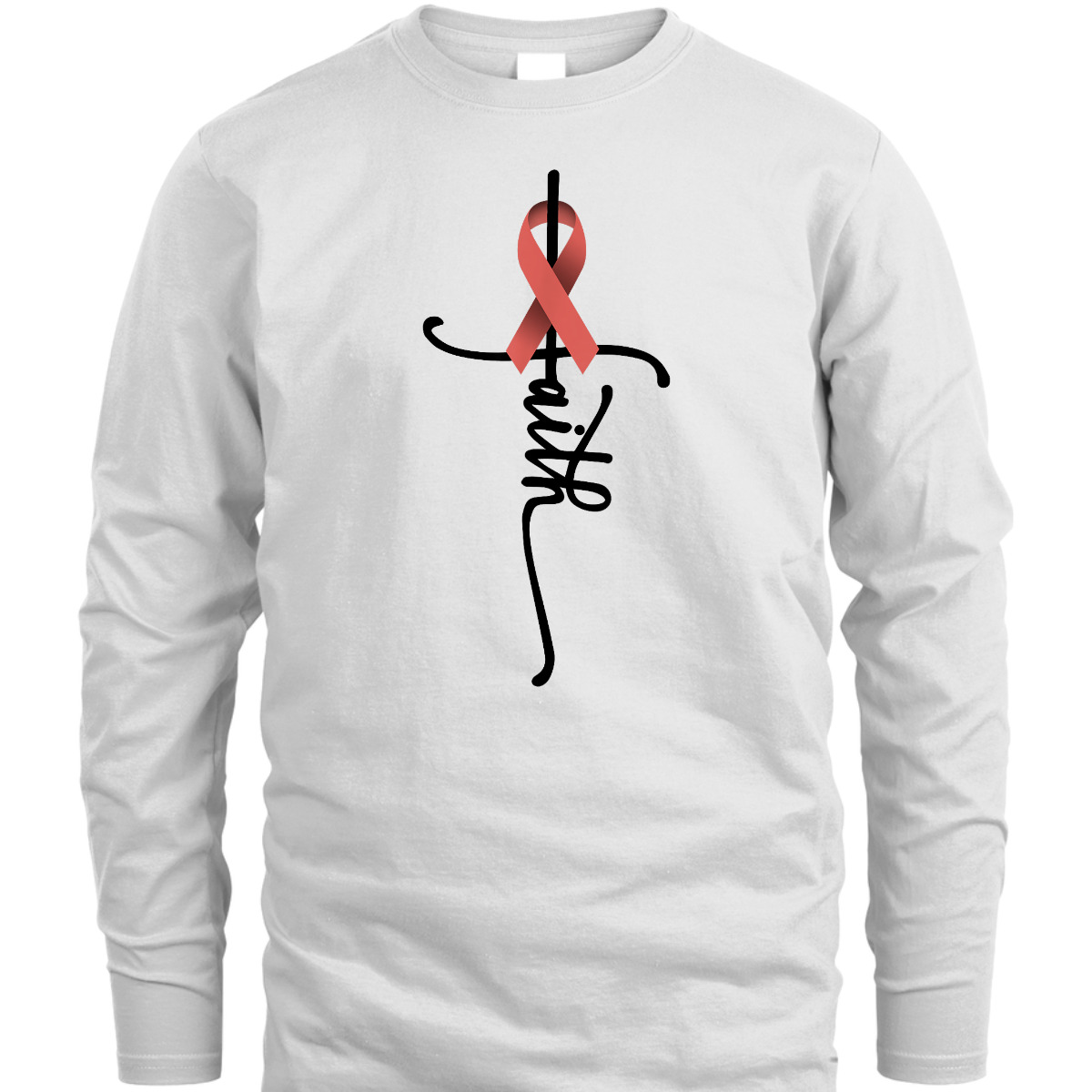 Uterine Cancer Faith Endometrial Cancer Awareness Support T-Shirt