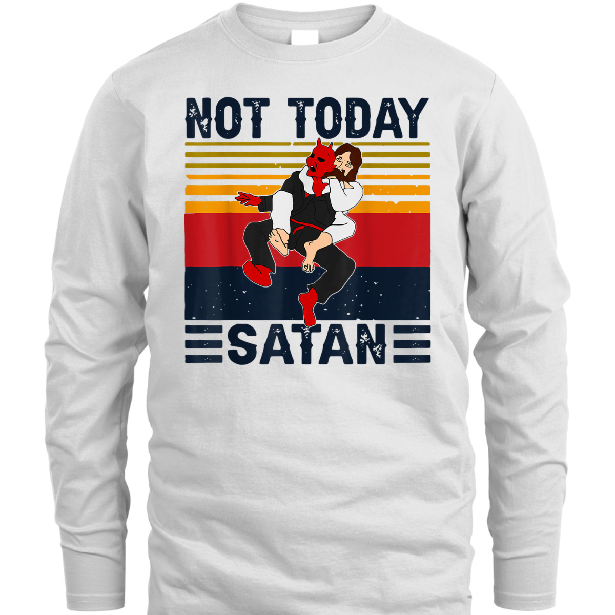 Not Today Satan Christian Funny T-Shirt Jesus Karate Kung Fu Fighting Satan
