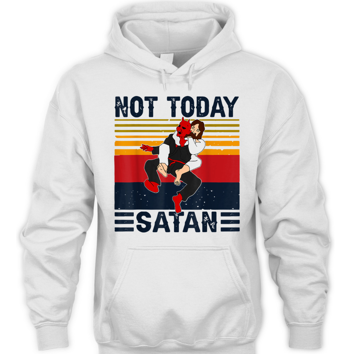 Not Today Satan Christian Funny T-Shirt Jesus Karate Kung Fu Fighting Satan
