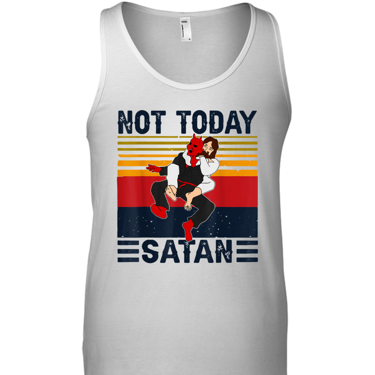 Not Today Satan Christian Funny T-Shirt Jesus Karate Kung Fu Fighting Satan