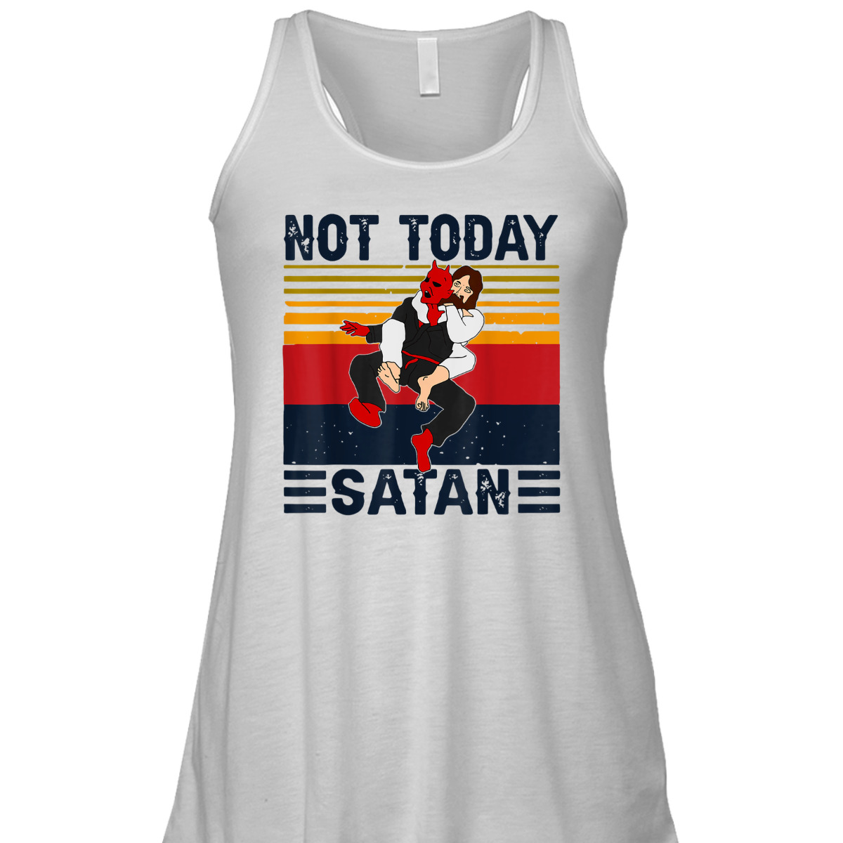 Not Today Satan Christian Funny T-Shirt Jesus Karate Kung Fu Fighting Satan