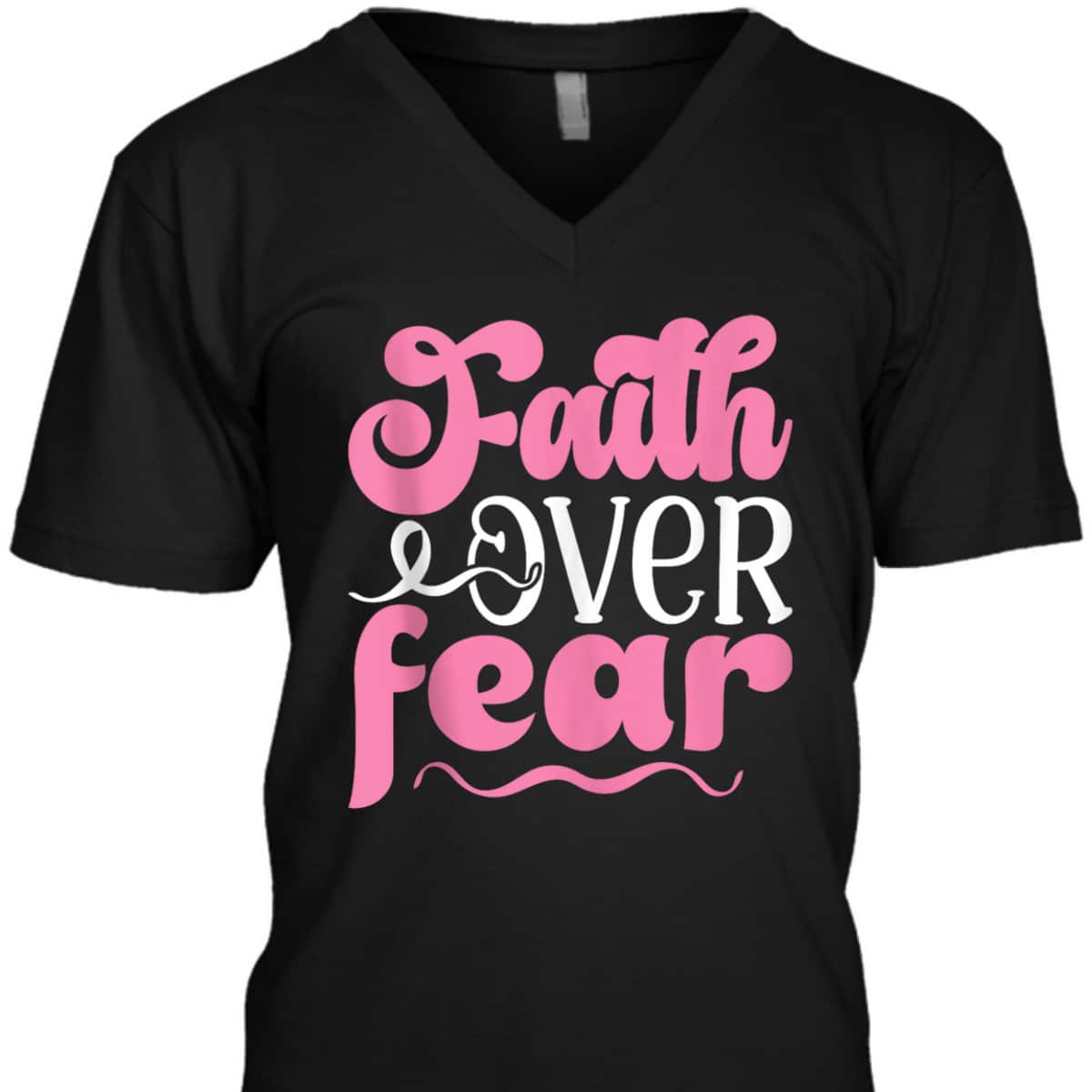Breast Cancer Awareness Faith Over Fear T-Shirt Breast Cancer Awareness Faith Over Fear T-Shirt