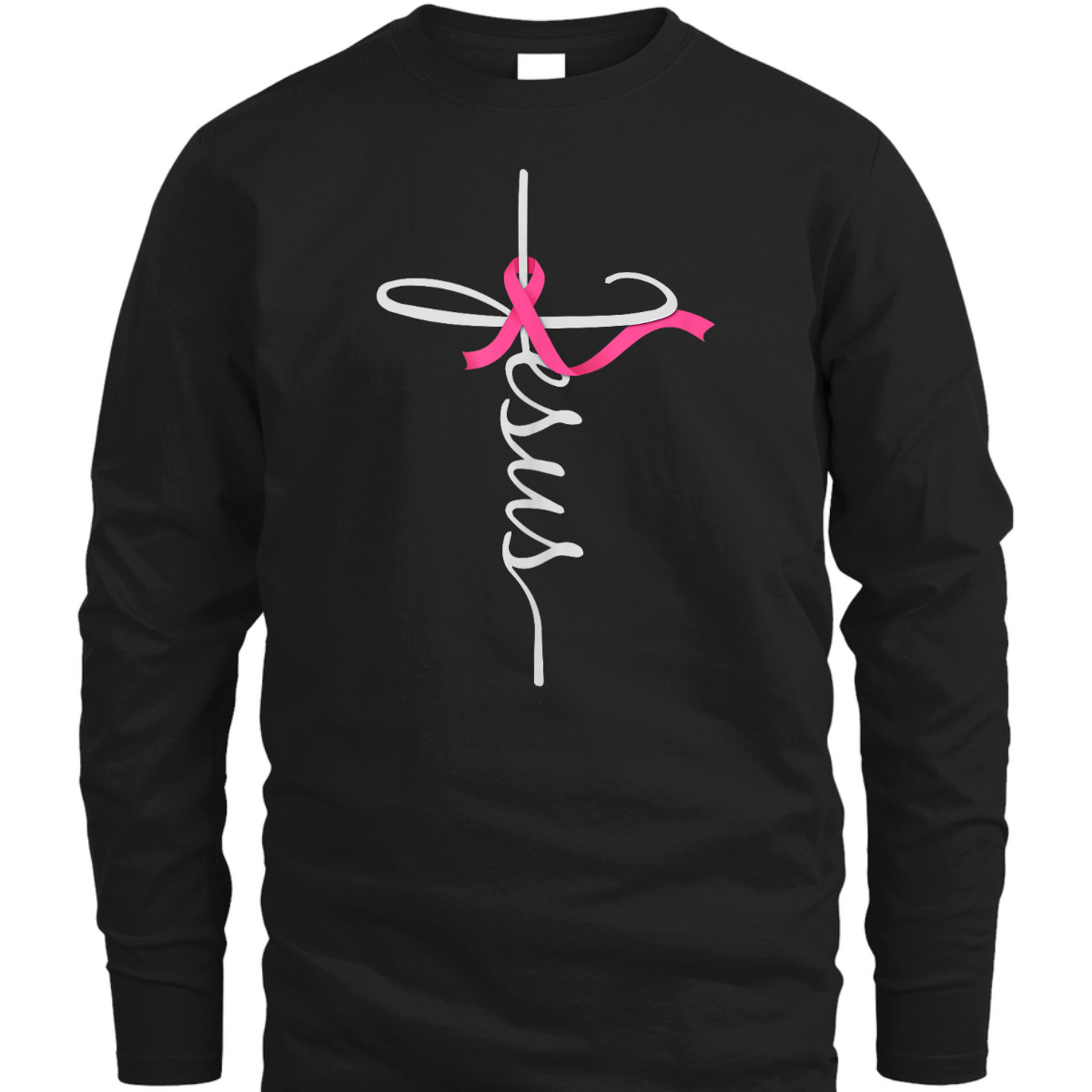 Faith Over Fear Cross Breast Cancer Awareness Jesus Believers T-Shirt