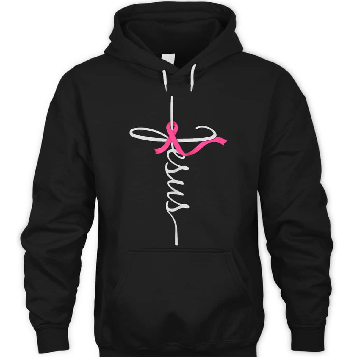 Faith Over Fear Cross Breast Cancer Awareness Jesus Believers T-Shirt