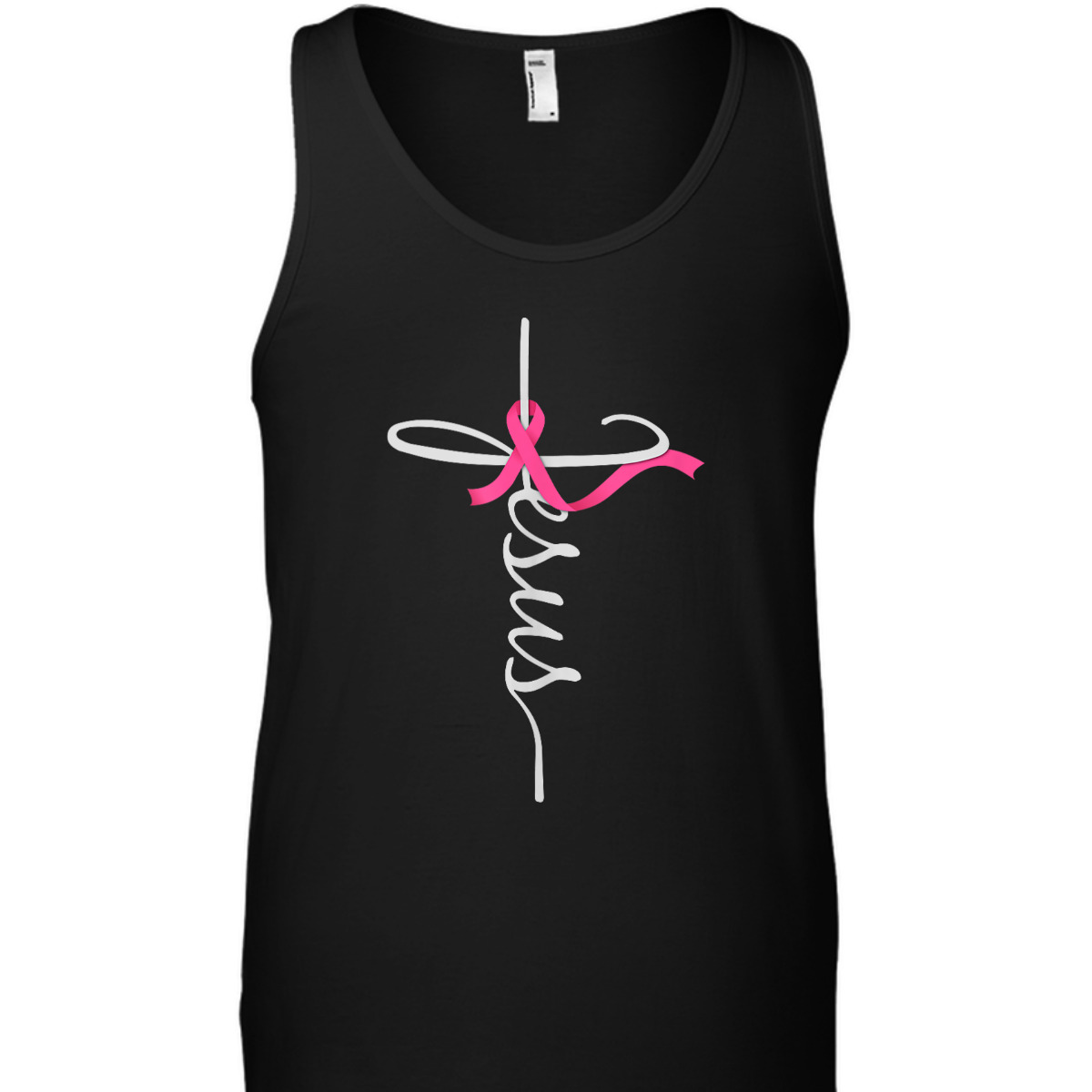 Faith Over Fear Cross Breast Cancer Awareness Jesus Believers T-Shirt