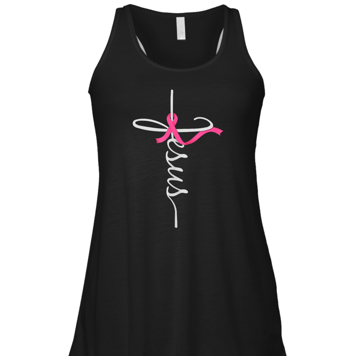 Faith Over Fear Cross Breast Cancer Awareness Jesus Believers T-Shirt